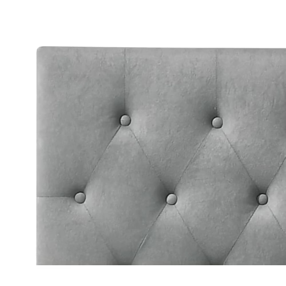 Belle Isle Furniture Royale Velvet Upholstered Bed with USB Charging Ports, Twin, Dark Gray