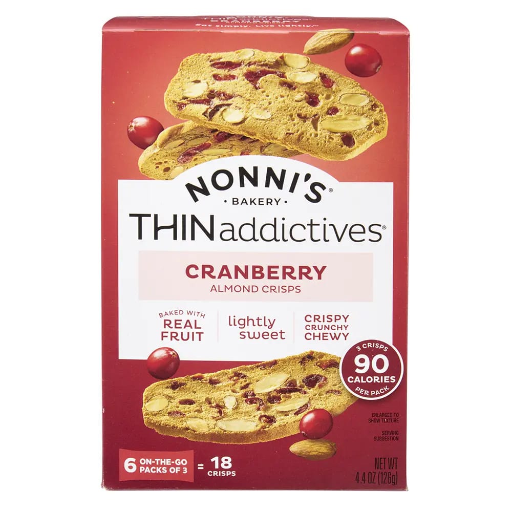 Nonni's THINaddictives Cranberry Almond Crips, 4.4 oz