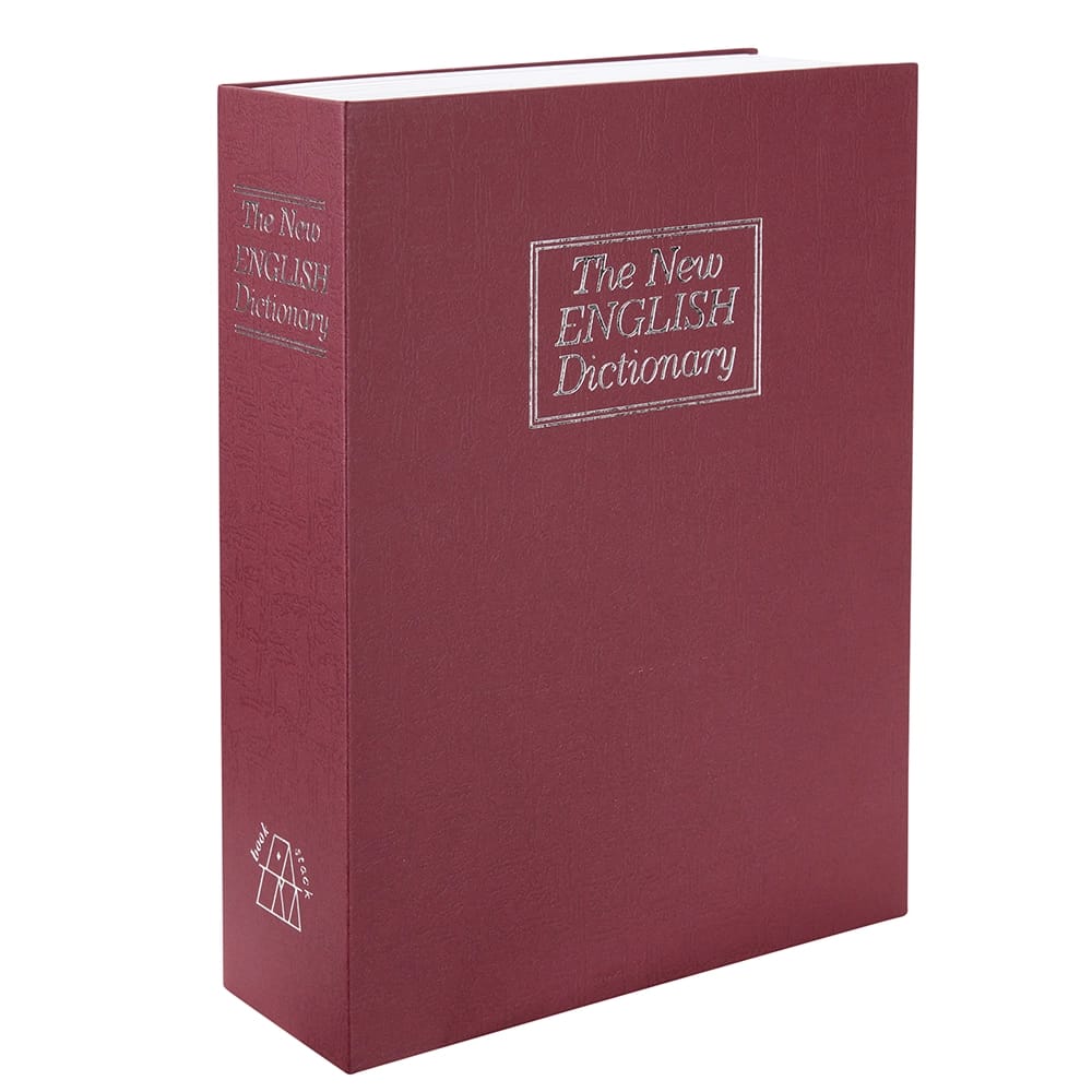Dictionary Book Safe Box with Key Lock, Red