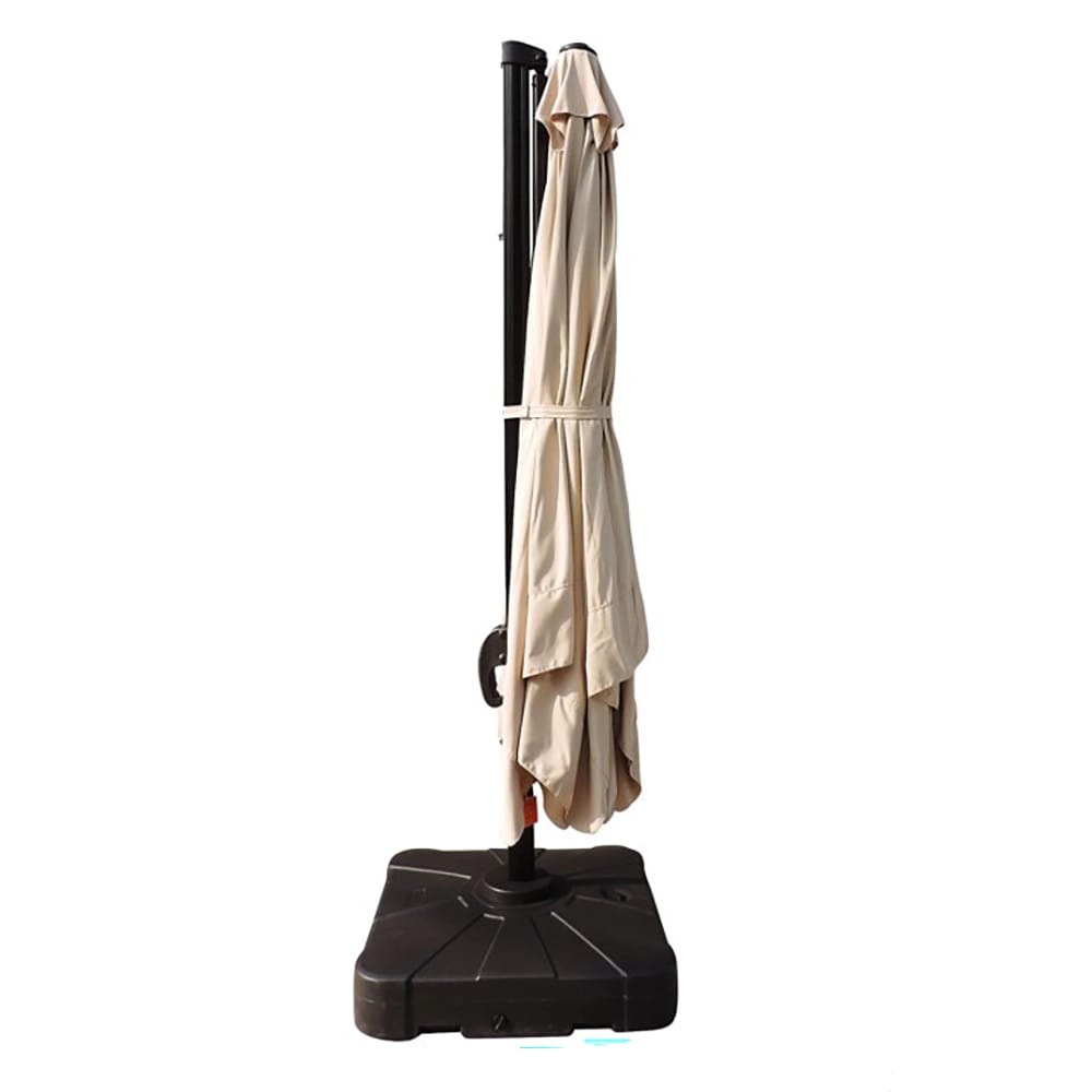 Island Umbrella Santorini II 10' Square Cantilever Umbrella with Valance, Bronze