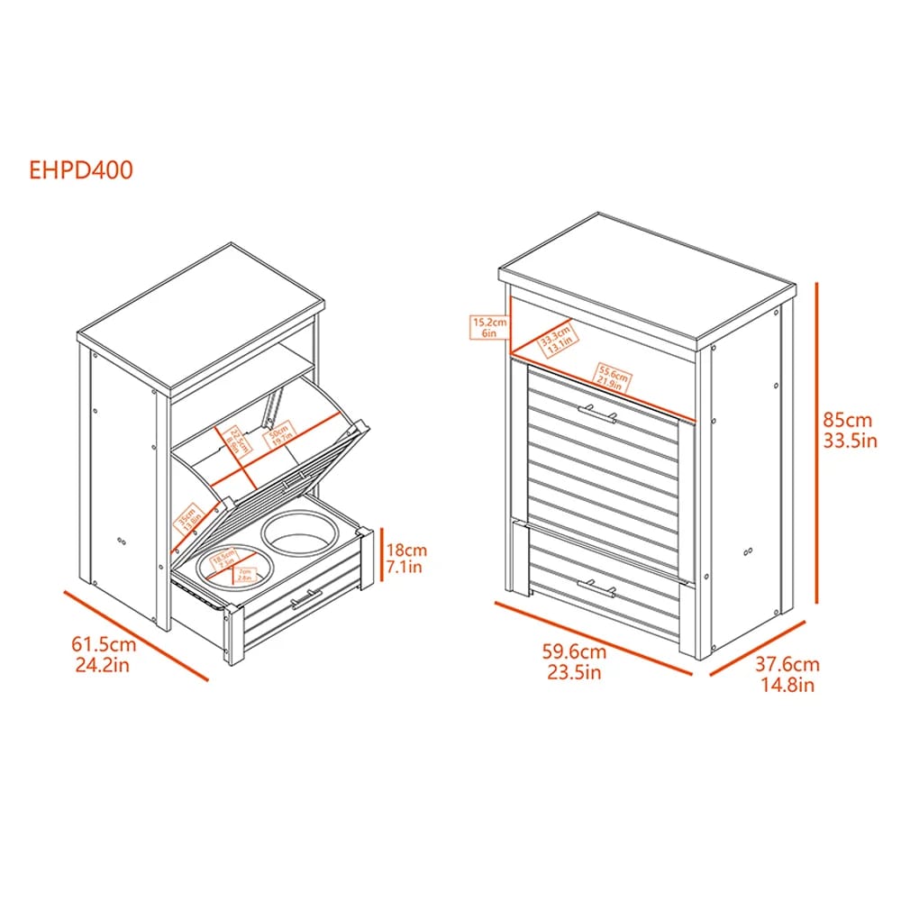 NewAgePet Brea Pantry Pet Diner, Russet