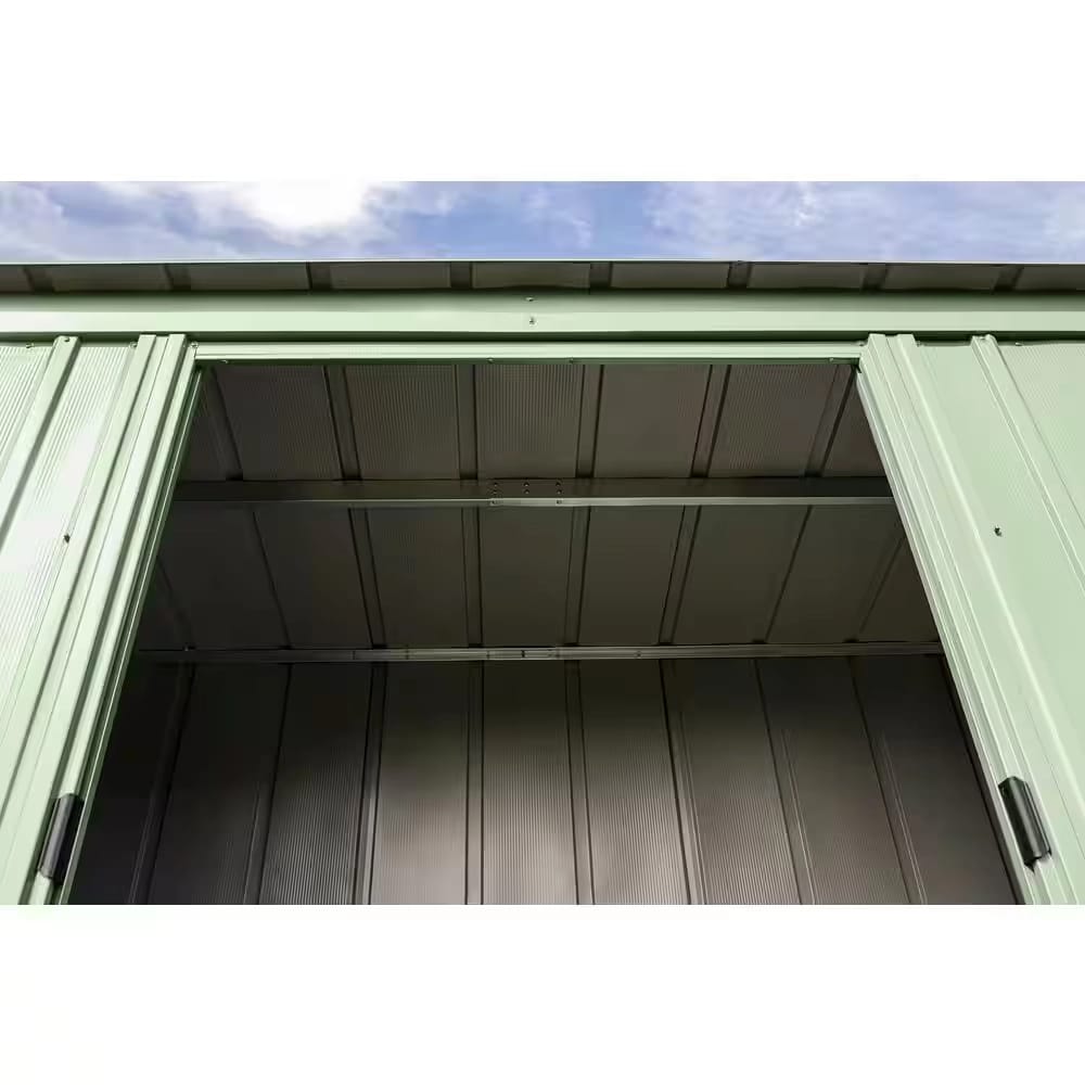 Arrow 6' x 4' Classic Galvanized Steel Metal Storage Shed, Sage