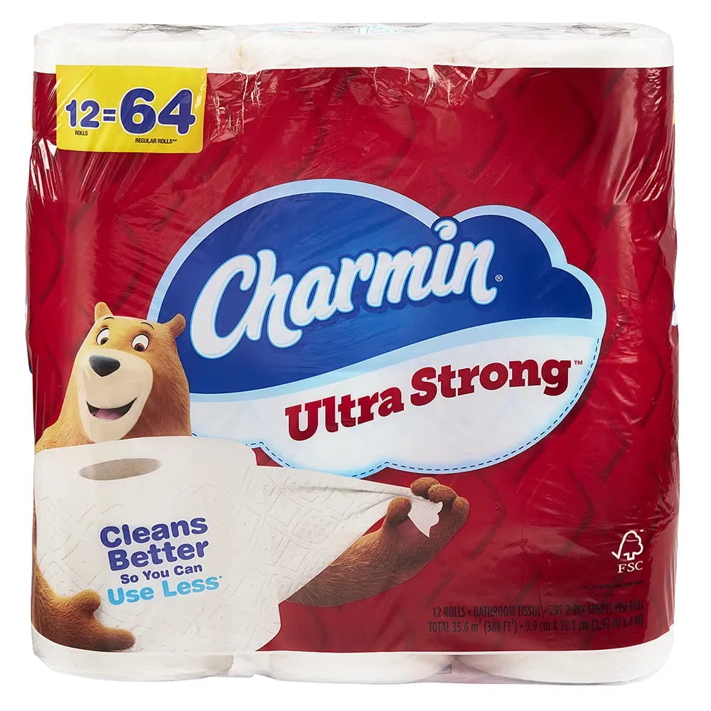 Charmin Ultra Strong Bath Tissue, 12=64 Rolls