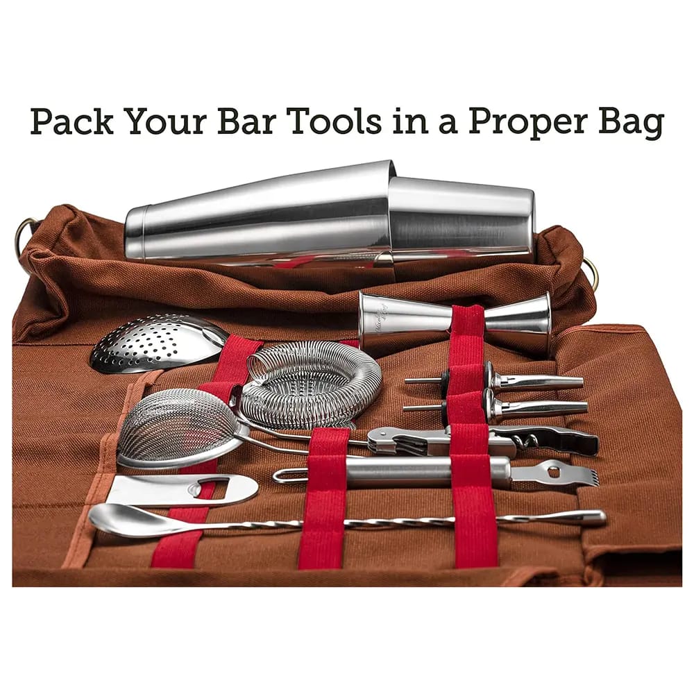 Mixology & Craft 17-Piece Travel Bartender Kit Bag