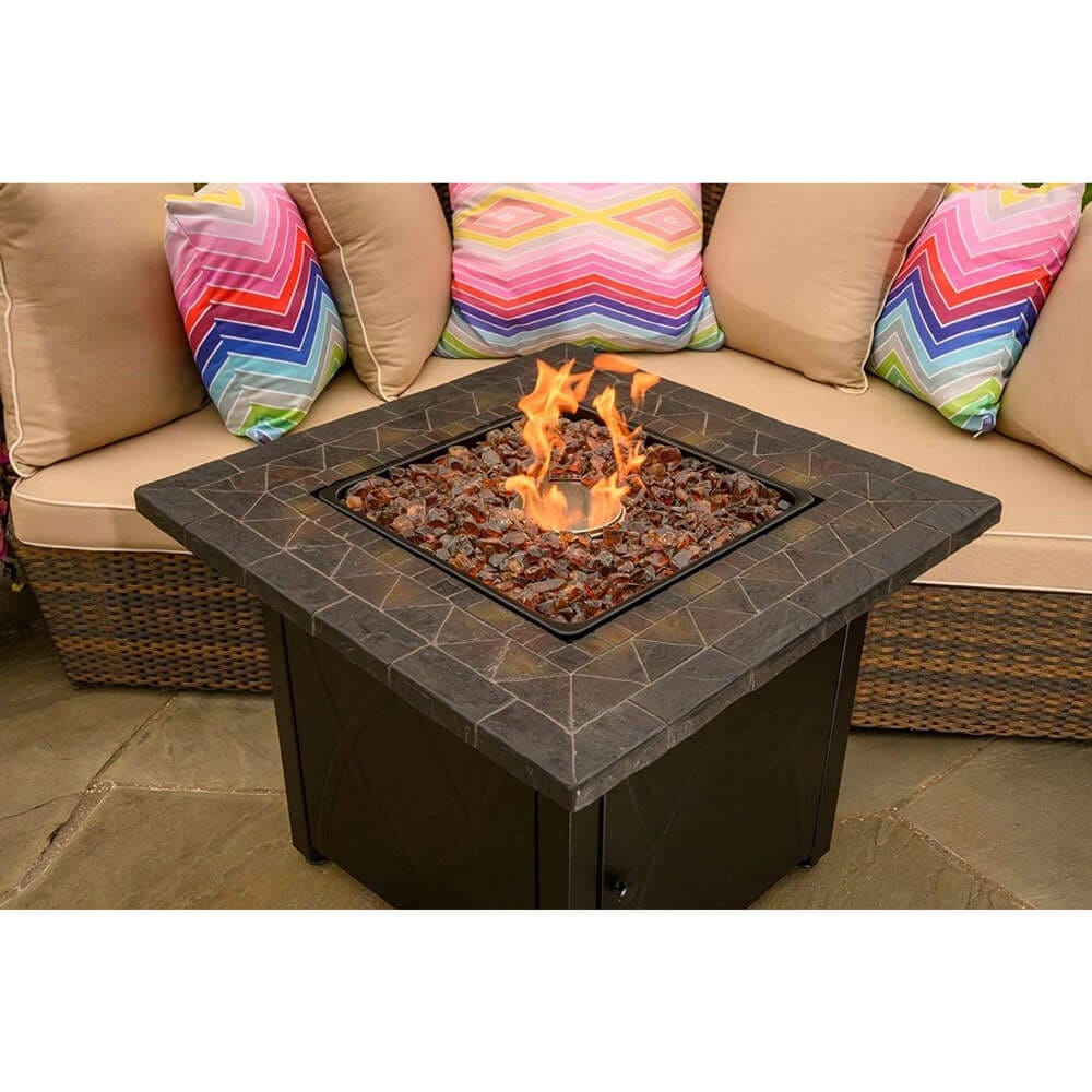 Endless Summer 30" Outdoor Propane Gas Fire Pit, 30,000 BTU, Copper Fireglass