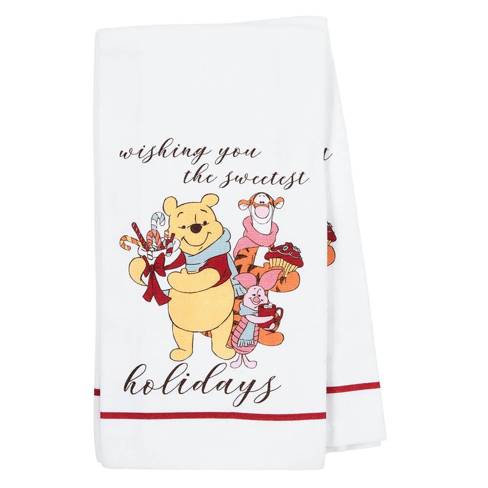 Disney's Winnie The Pooh Christmas Kitchen Towels, Set of 2