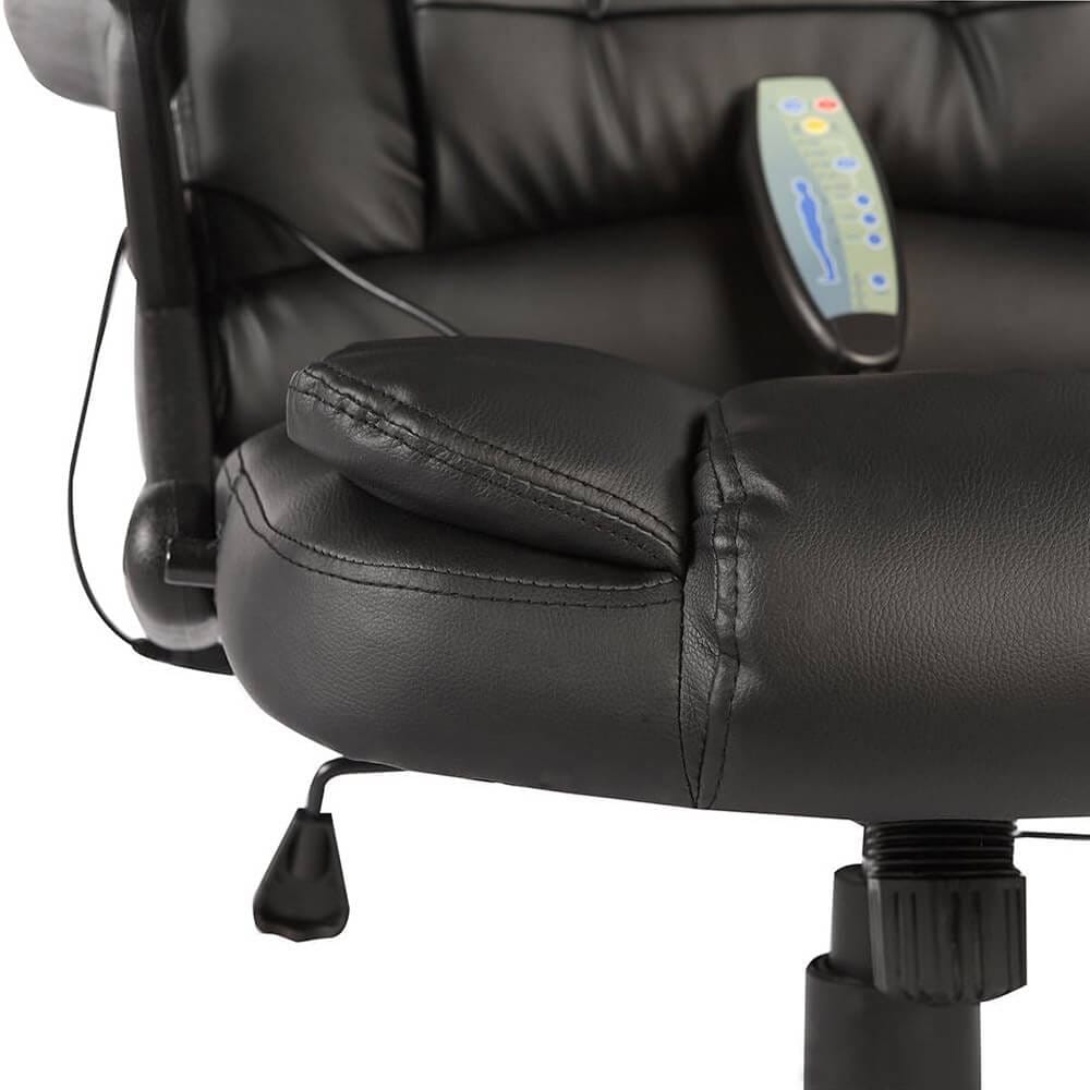 Mecor High-Back Faux Leather Office Chair with Heat & Massage, Black