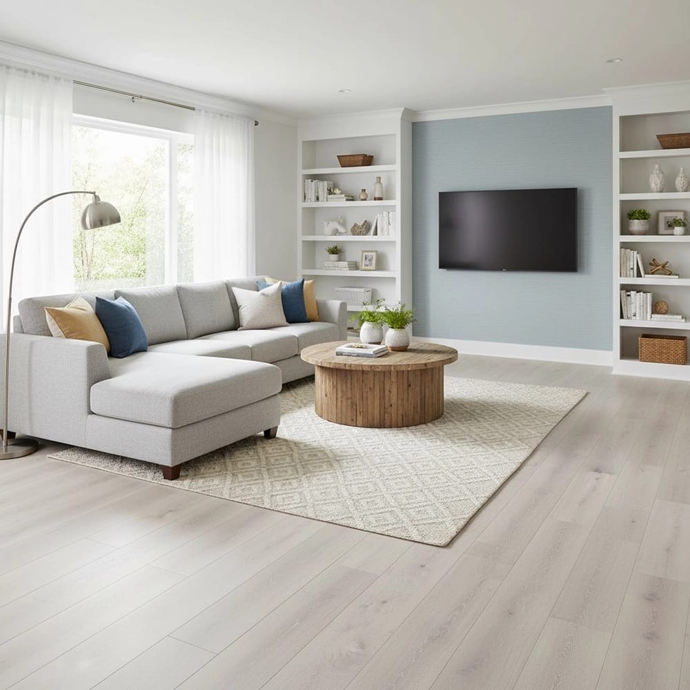 Bellawood Artisan 5/8" Sanibel Island White Oak Distressed Engineered Hardwood Flooring, White, 34.1 sq. ft. ($9.65/sq. ft.)