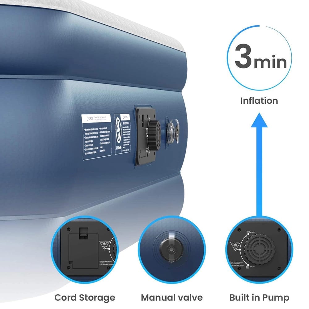 Active Era Premium 20" Air Mattress with Built in Pump, Queen