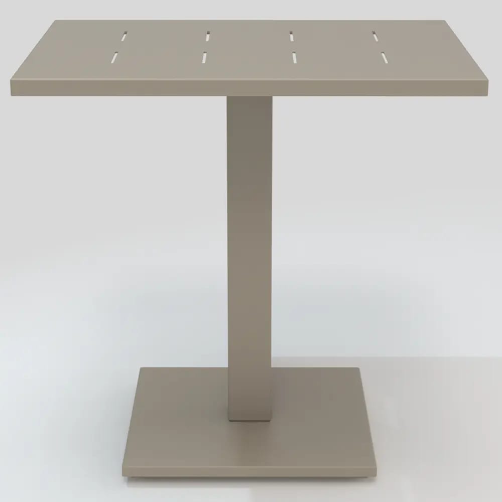 Maiori Aluminum Rectangular Outdoor Bistro Table, Light Taupe