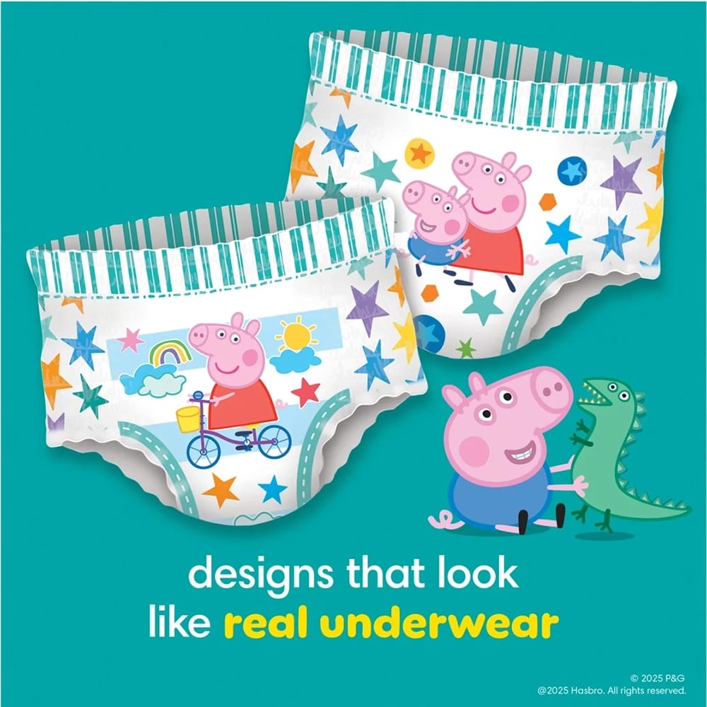 Pampers Peppa Pig Easy Ups Training Underwear, Size 4, 75 Count