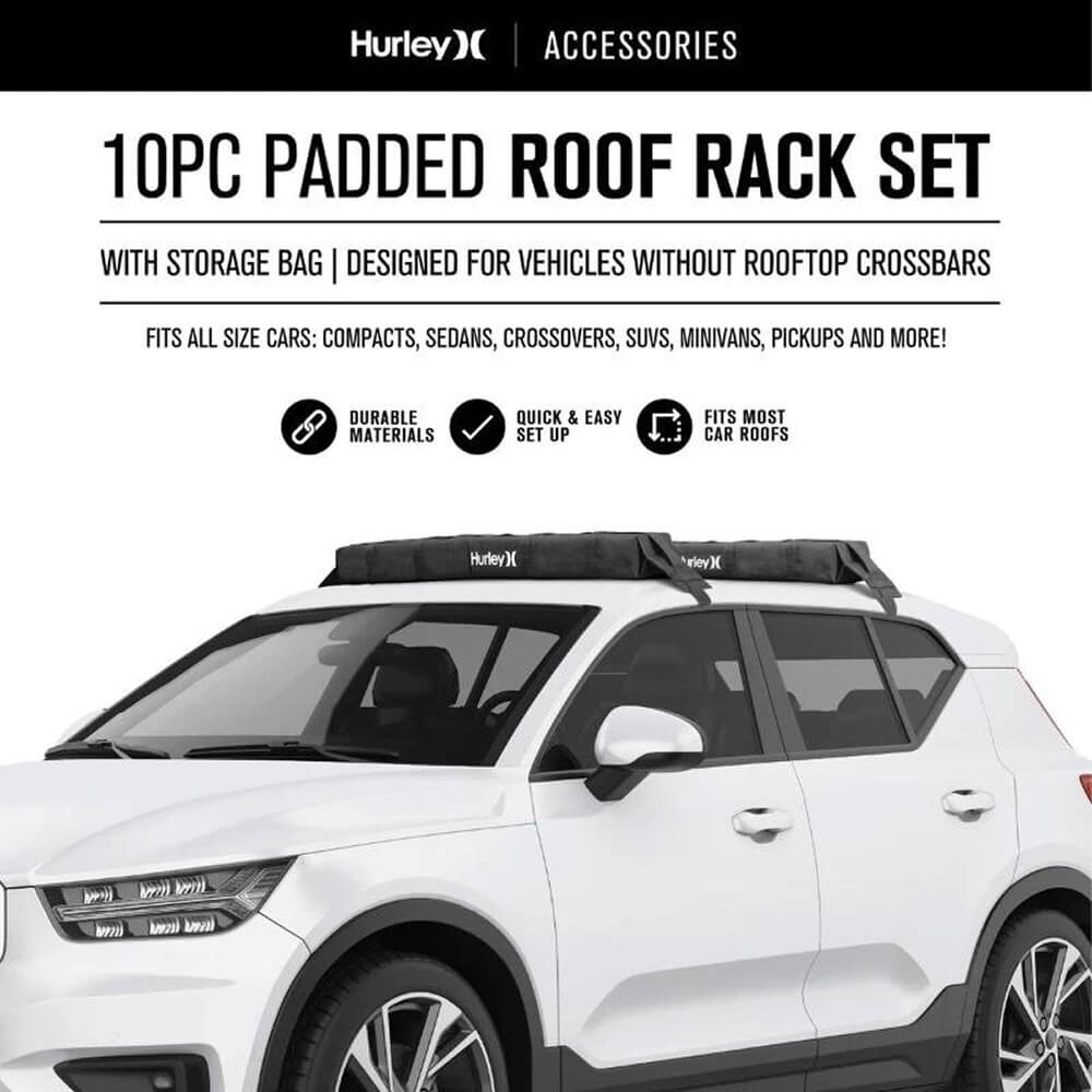 Hurley 10-Piece Padded Roof Rack Set