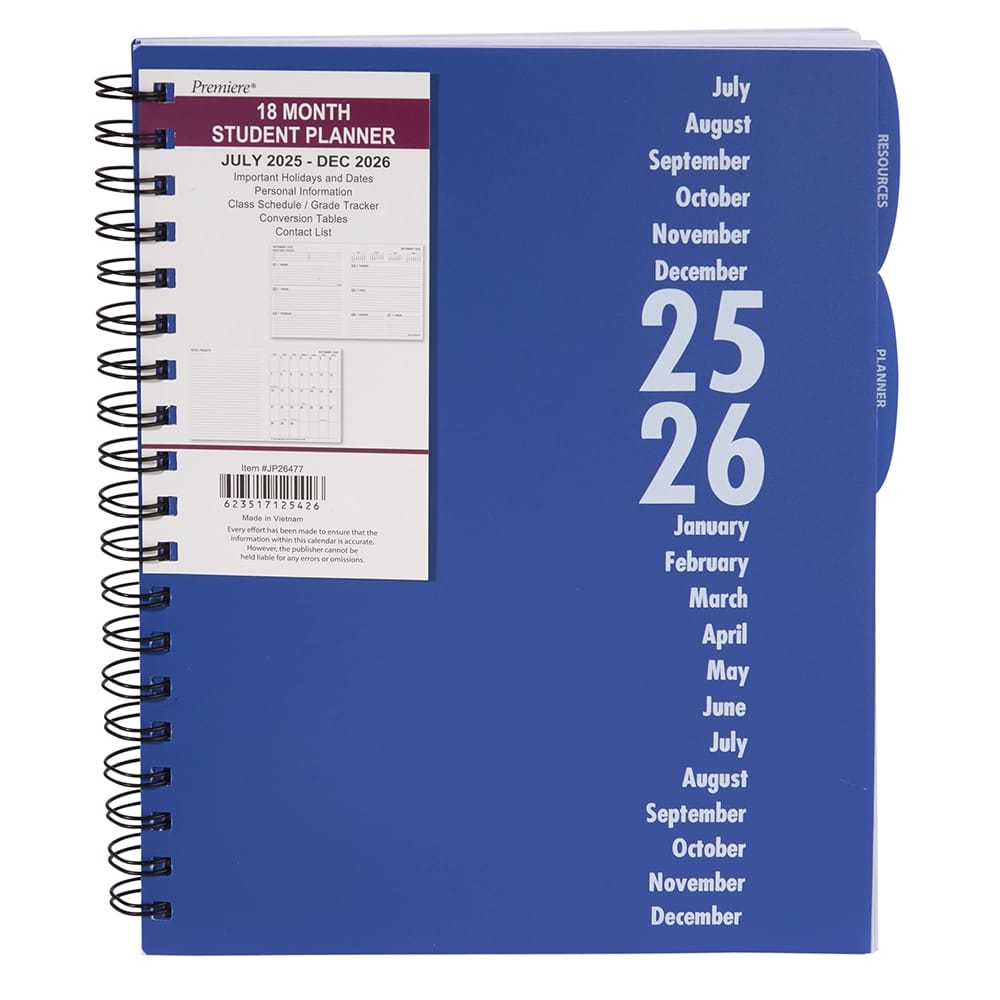 2025-2026 Premiere 18 Month Student Planner, 10"