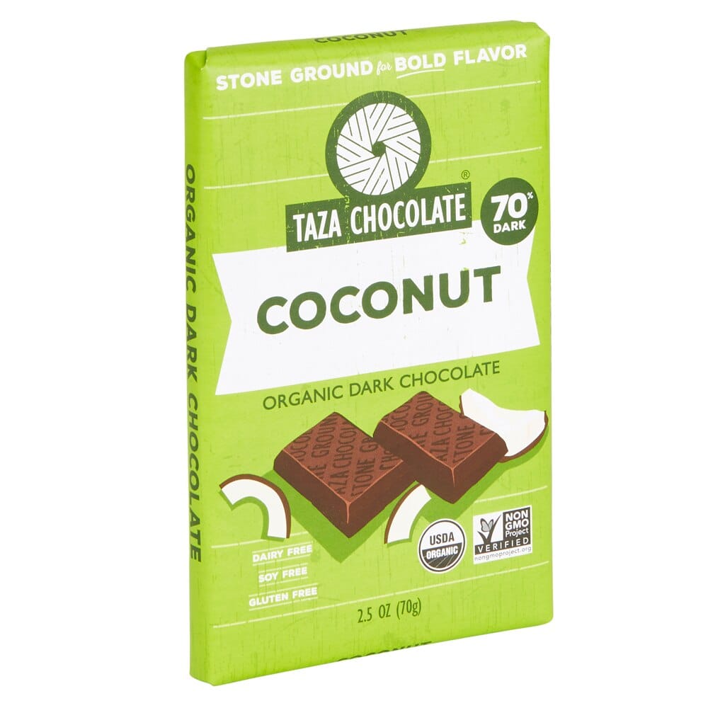 Taza Chocolate Coconut Organic Dark Chocolate, 2.5 oz