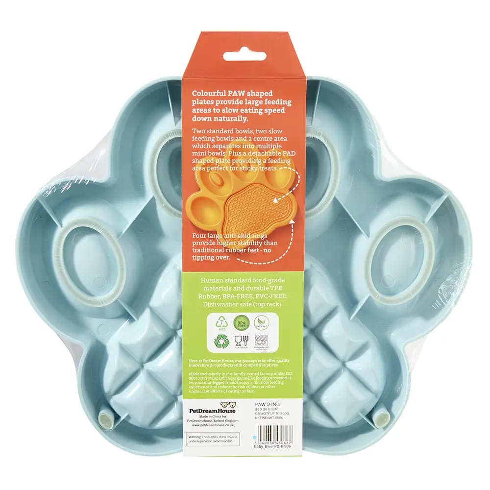 Pet Dream House 2in1 Paw Slow Feeder and Lick Mat