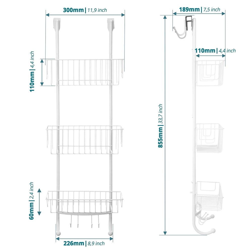 Smartpeas Hanging Shower Caddy, White