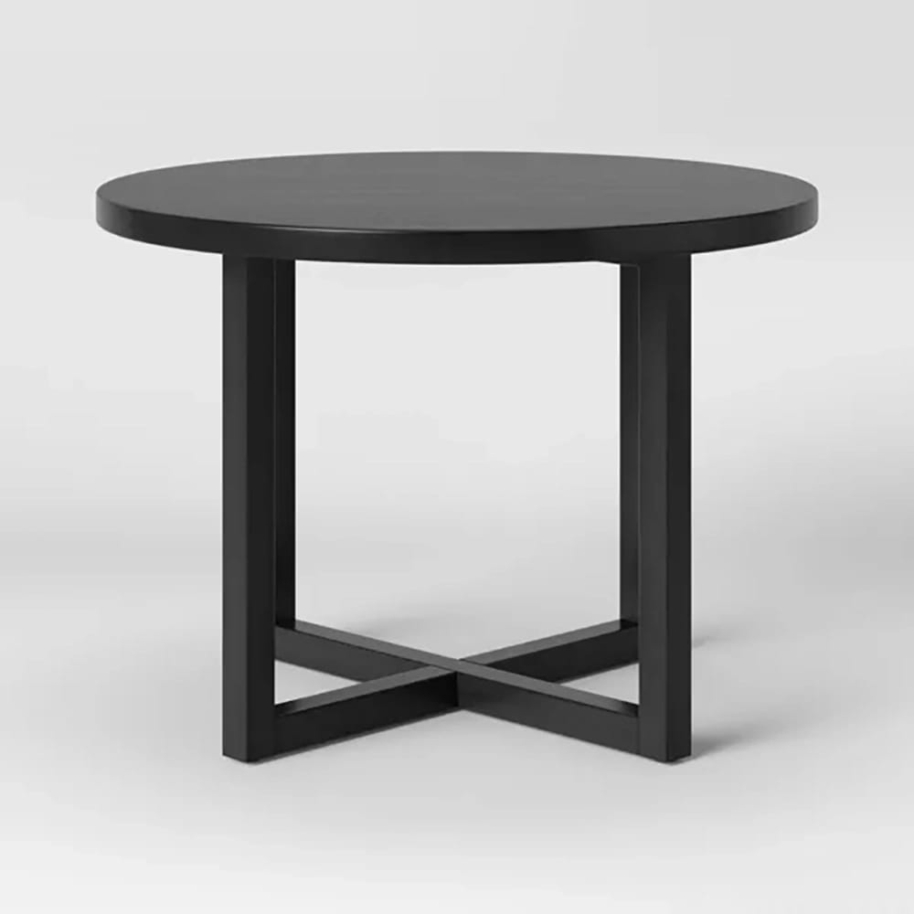 Threshold All Wood Round Dining Table, Black
