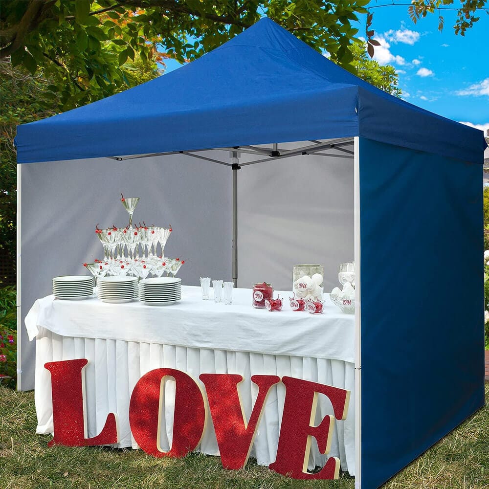 10' x 10' Pop-Up Canopy Tent with 5 Sidewalls, Royal Blue