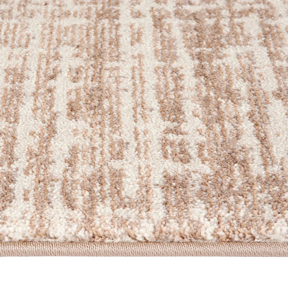 Hazel Collection 9' x 12' Grid Area Rug, Beige & Ivory