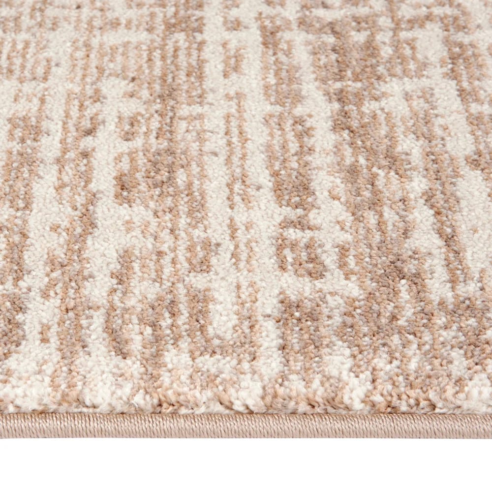 Hazel Collection 9' x 12' Grid Area Rug, Beige & Ivory