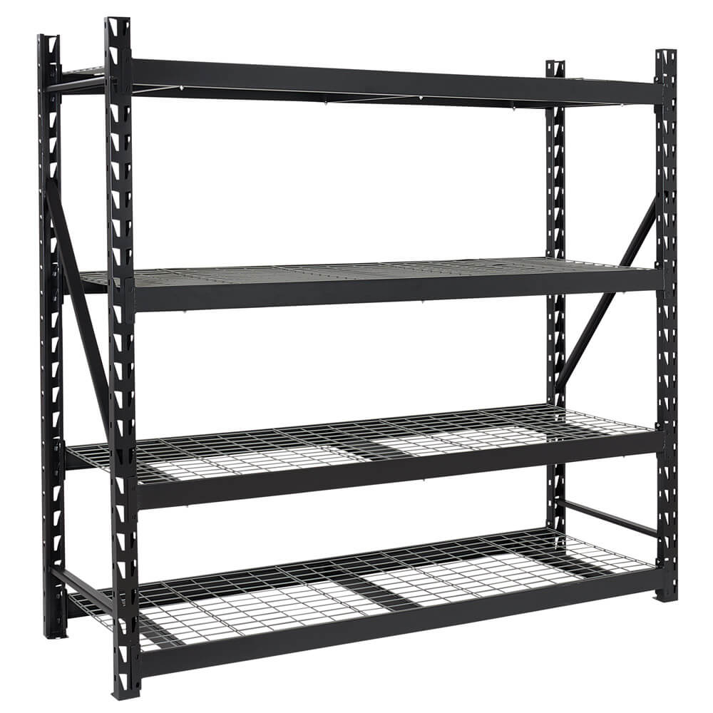 Method Storage Systems 4-Tier Heavy-Duty Adjustable Shelving Unit, Black