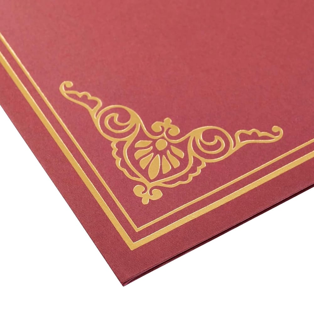 Best Paper Greetings Certificate Holders, Burgundy, 12 Pack