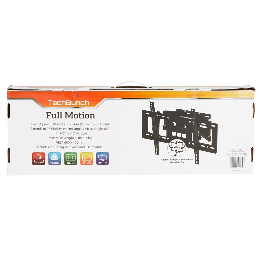 TechBunch Full Motion Universal Wall Mount for Flat TVs, 40" - 80"