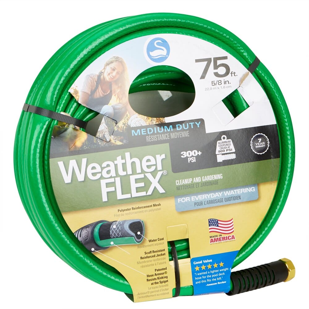 Swan 5/8" Medium-Duty Weather Flex Garden Hose, 75'