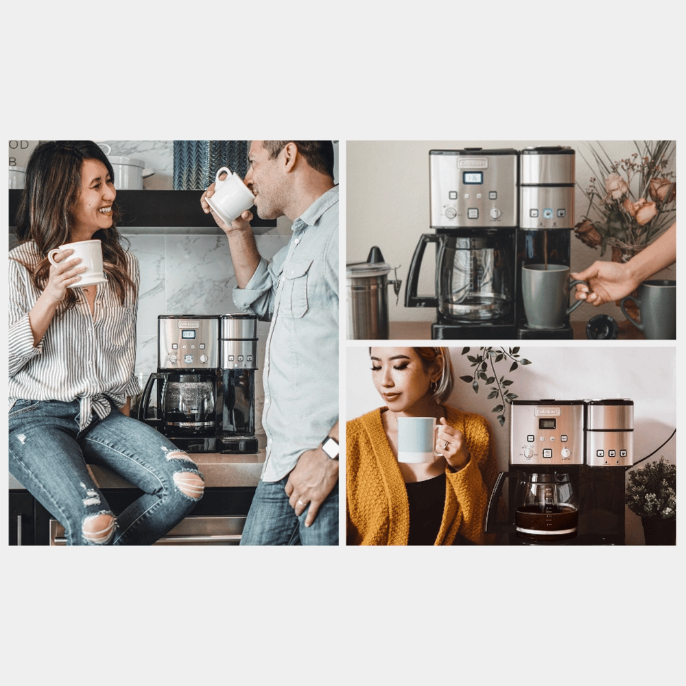 Cuisinart Stainless Steel Single Serve + 12 Cup Coffee Maker, Black