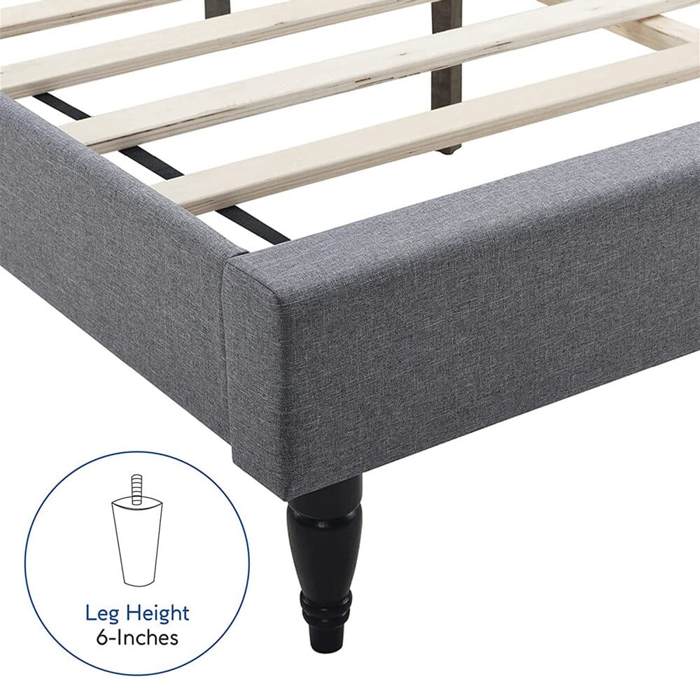 Classic Brands Coventry Upholstered Full Platform Bed Frame, Light Gray