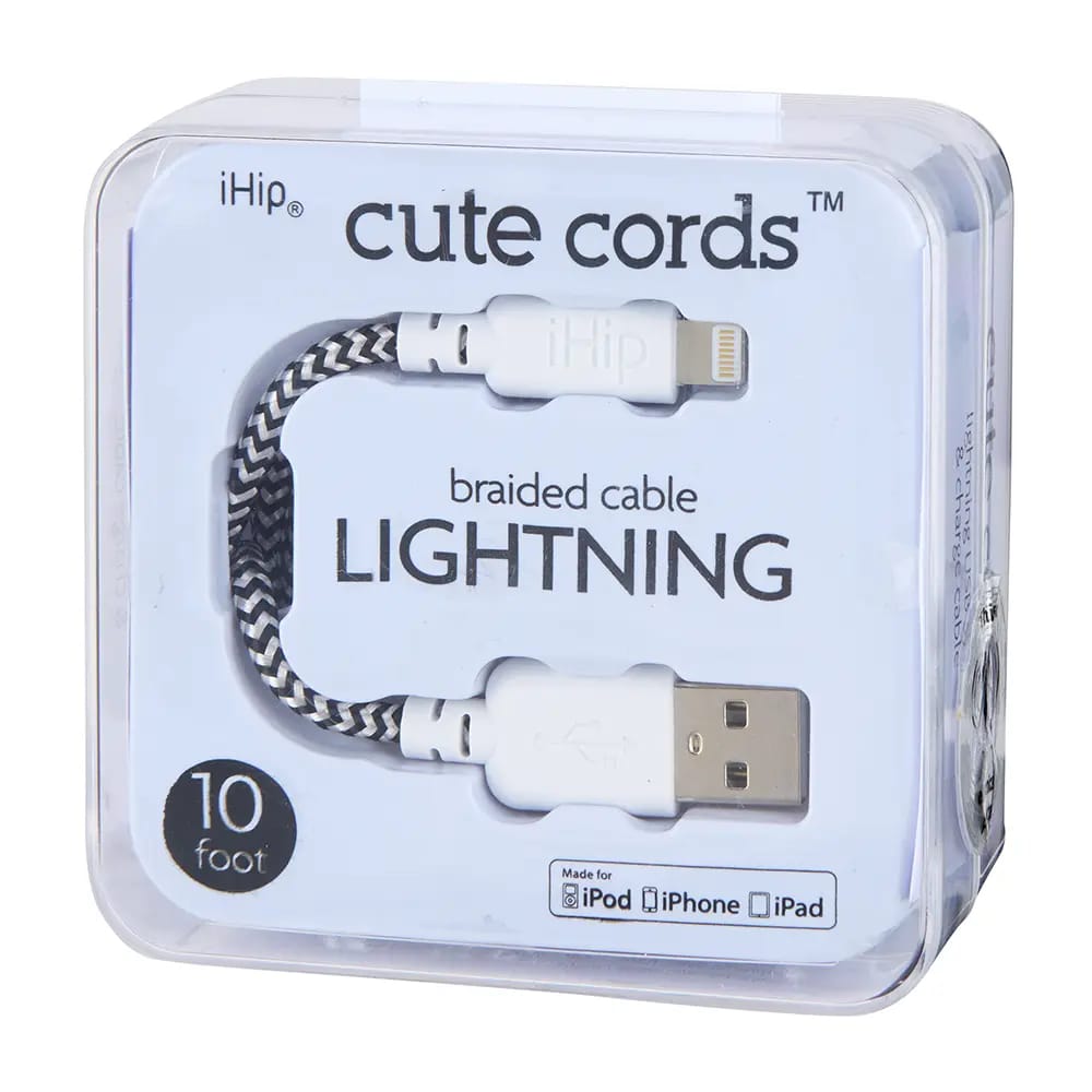 Cute Cords Braided Lightning Cable, 10 ft.
