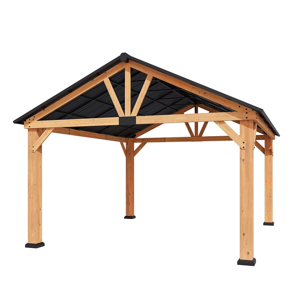 Woodland 13' x 15' Cedar Wood Hard Top Gazebo