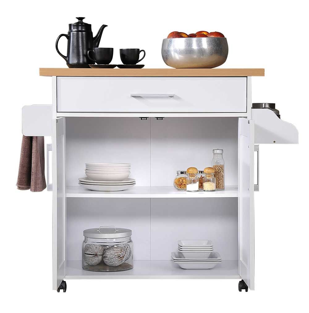 Hodedah Kitchen Cart with Spice Rack