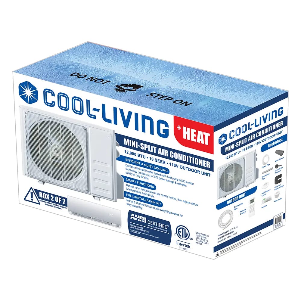 Cool Living 12,000 BTU Mini-Split Air Conditioner, 2-Piece Unit Kit