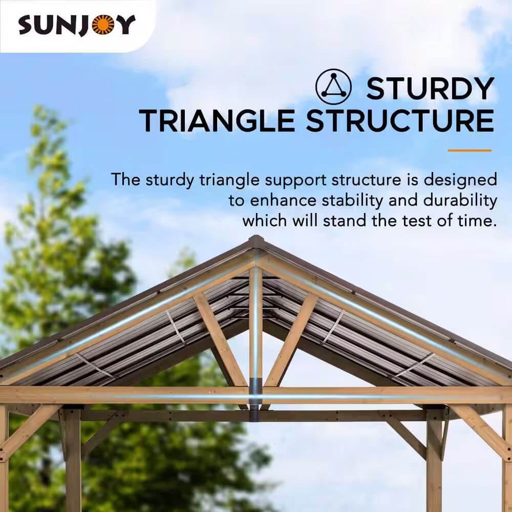 Liberty 13' x 15' Cedar Framed Pavilion with Steel Hardtop Gable Roof