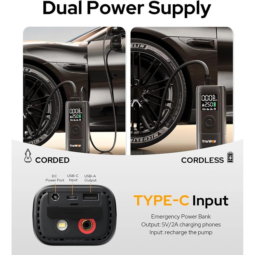 WarWolf 160PSI Tire Inflator Portable Air Compressor