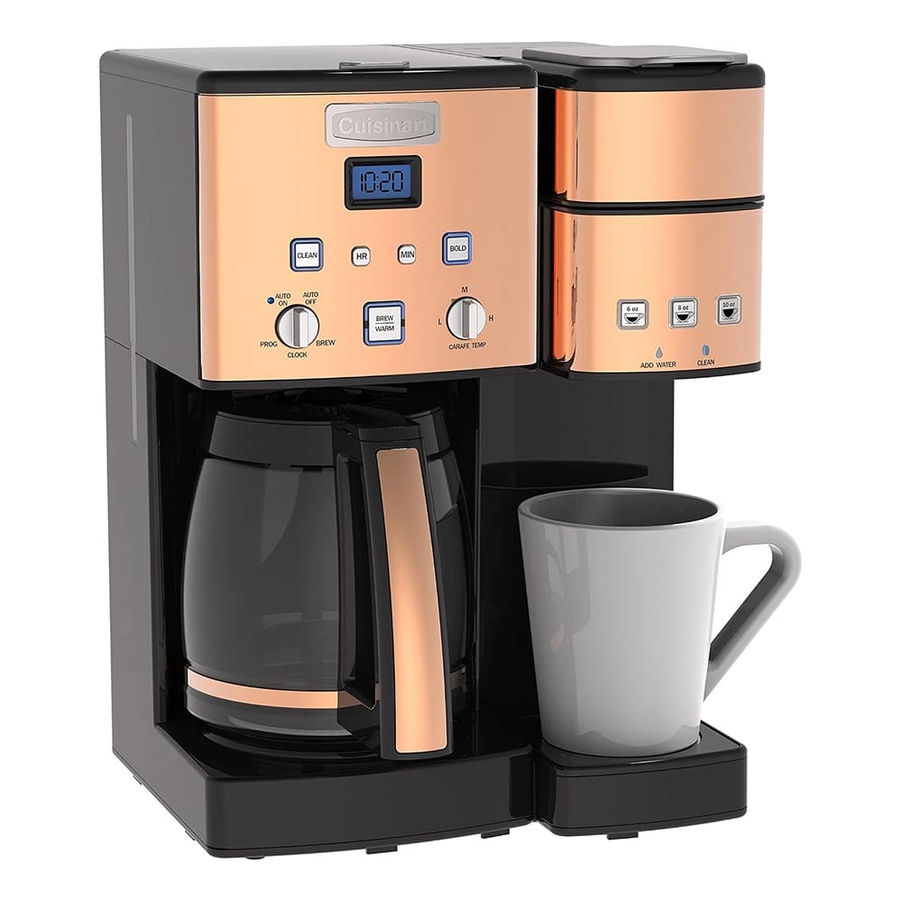 Cuisinart Stainless Steel Single Serve + 12 Cup Coffee Maker, Copper