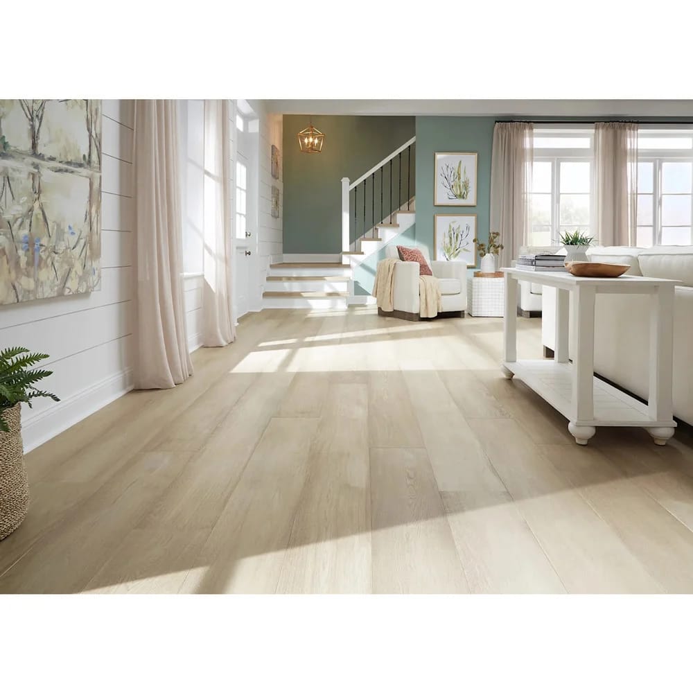 Bellawood Artisan 5/8" Champagne Beach White Oak Distressed Engineered Hardwood Flooring, Beige, 34.1 sq. ft. ($9.65/sq. ft.)