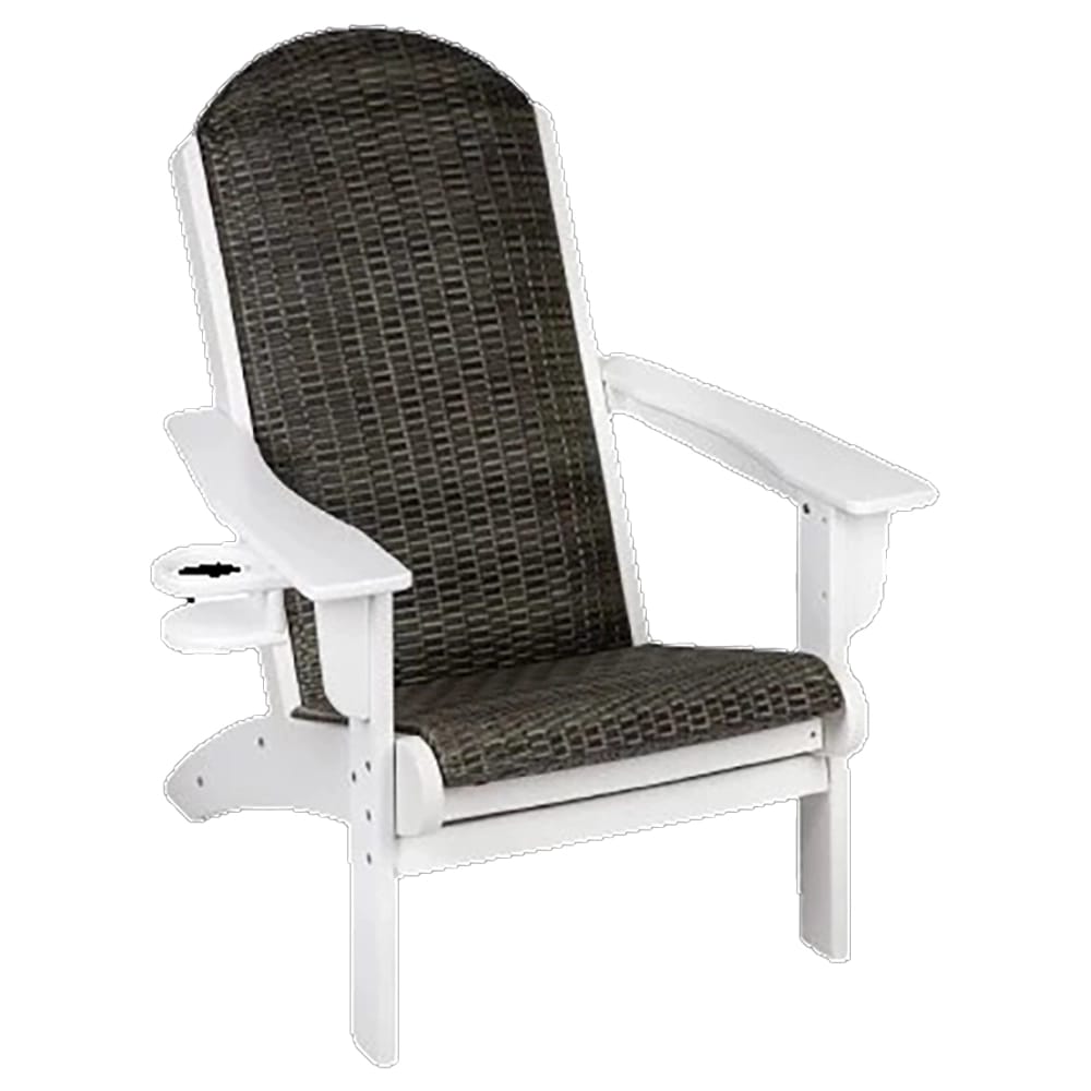 Durapatio Upholstered Heavy Duty Adirondack Chair, White/Brown