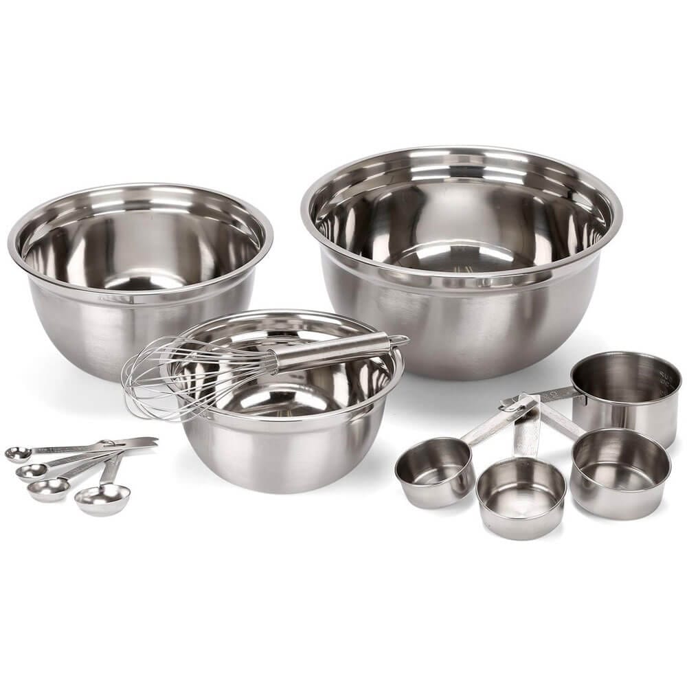 Estilo 12-Piece Stainless Steel Mixing Bowl & Measuring Cup Set