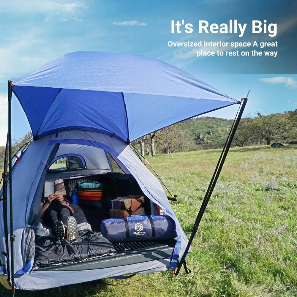 Coastrail Outdoor Pickup Truck Bed Tent with Rainfly, 5' Mid-Size Short Bed, Blue/Gray