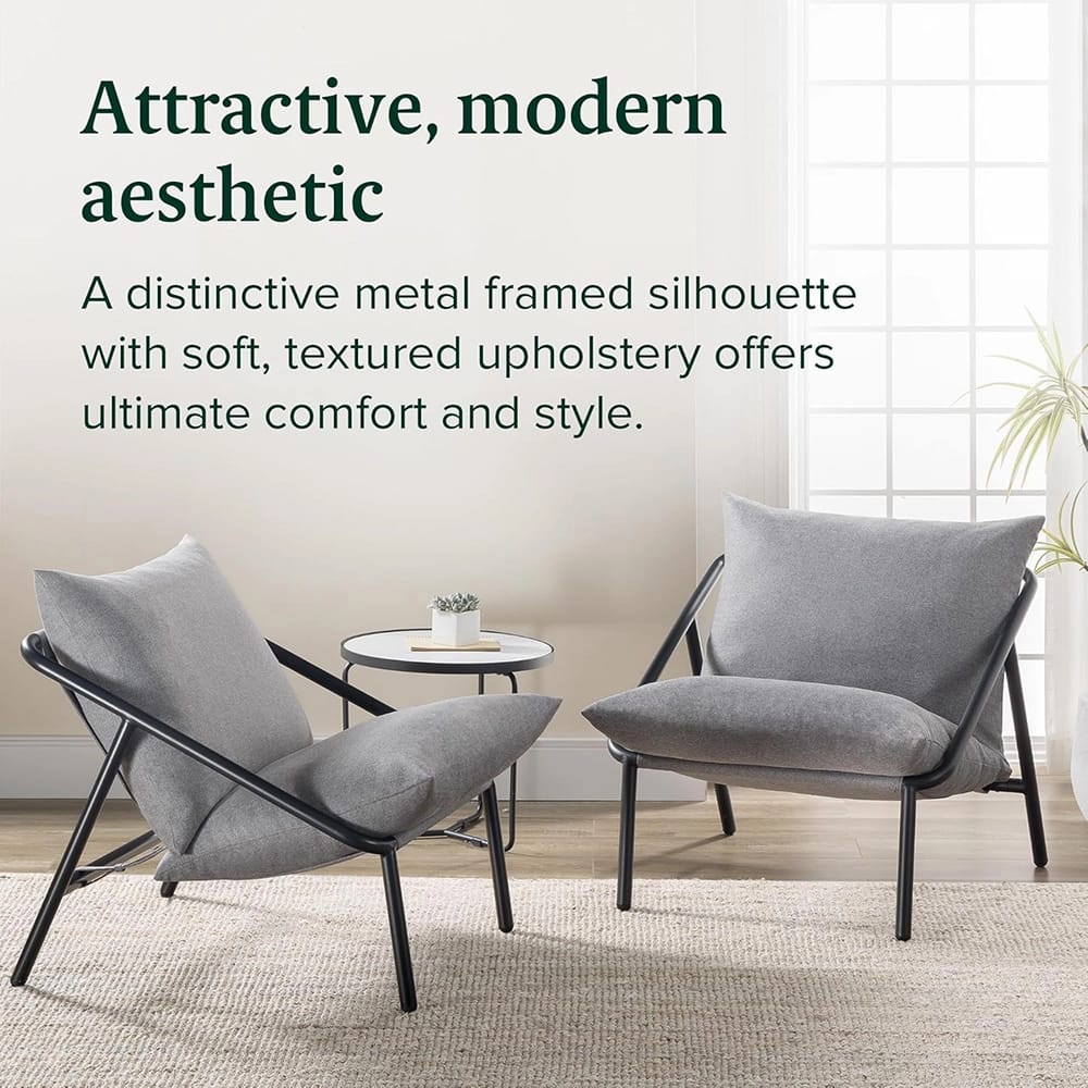 Zinus Ada Sling Chair, Black/Light Gray