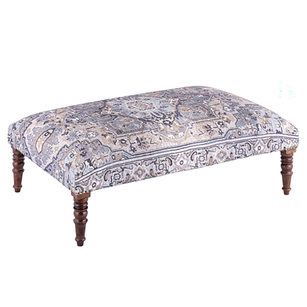 Albany Living Patterned Upholstered Bench, Brown/Gray/Ivory