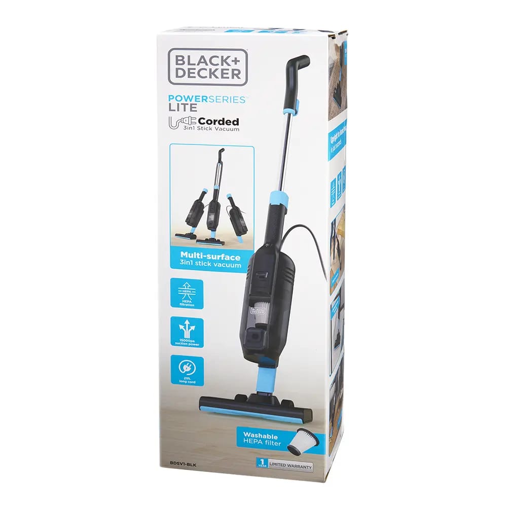 Black + Decker 3 in 1 Corded Stick Vacuum