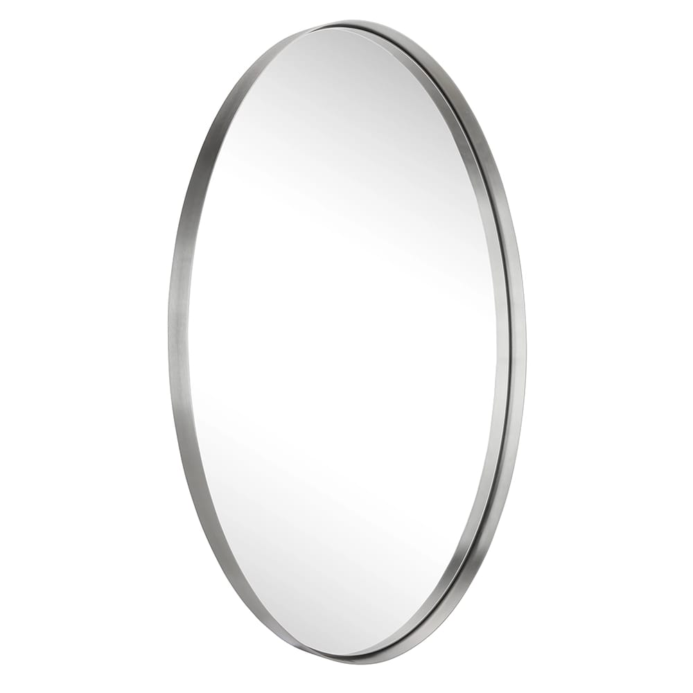 Hamilton Hills 24" x 36" Rounded Oval Deep Mirror, Silver