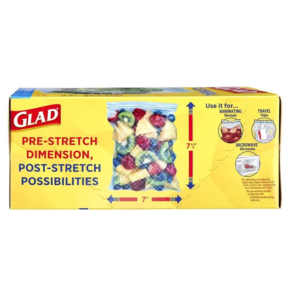 Glad Flex'N Seal Freezer Quart Zipper Bags, 50 Count