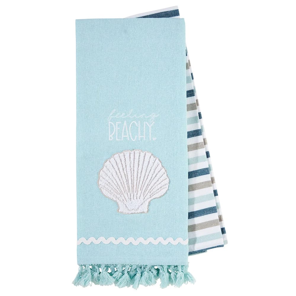 Summer Embellished Cotton Kitchen Towel Set, 2 Piece