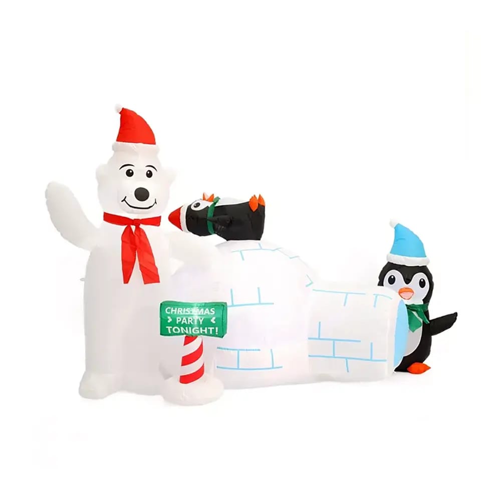 5.5' Polar Bear & Penguins with Igloo Inflatable