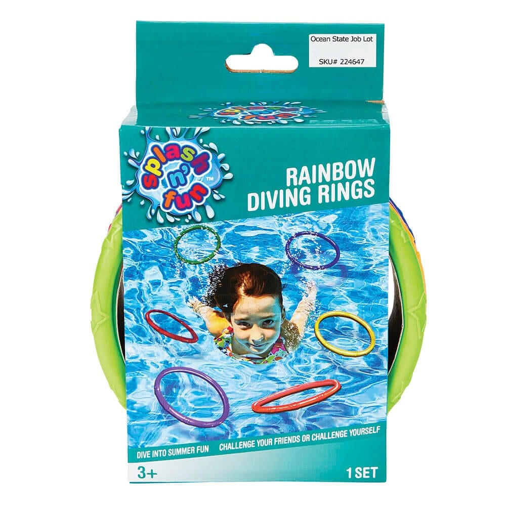 Splash n' Fun Rainbow Diving Rings, 6 Count