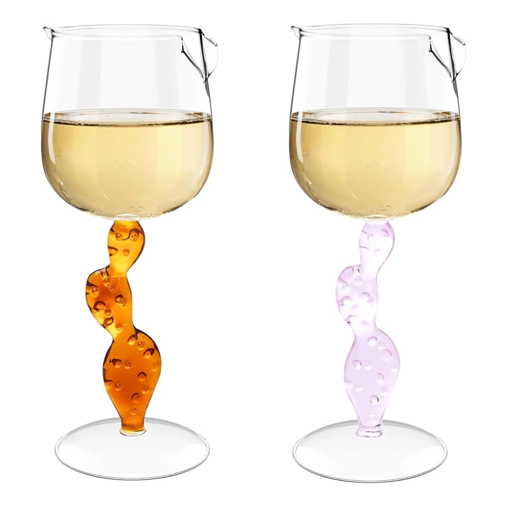 Regal Trunk & Co. Cactus Shaped Wine Glasses, Set of 2